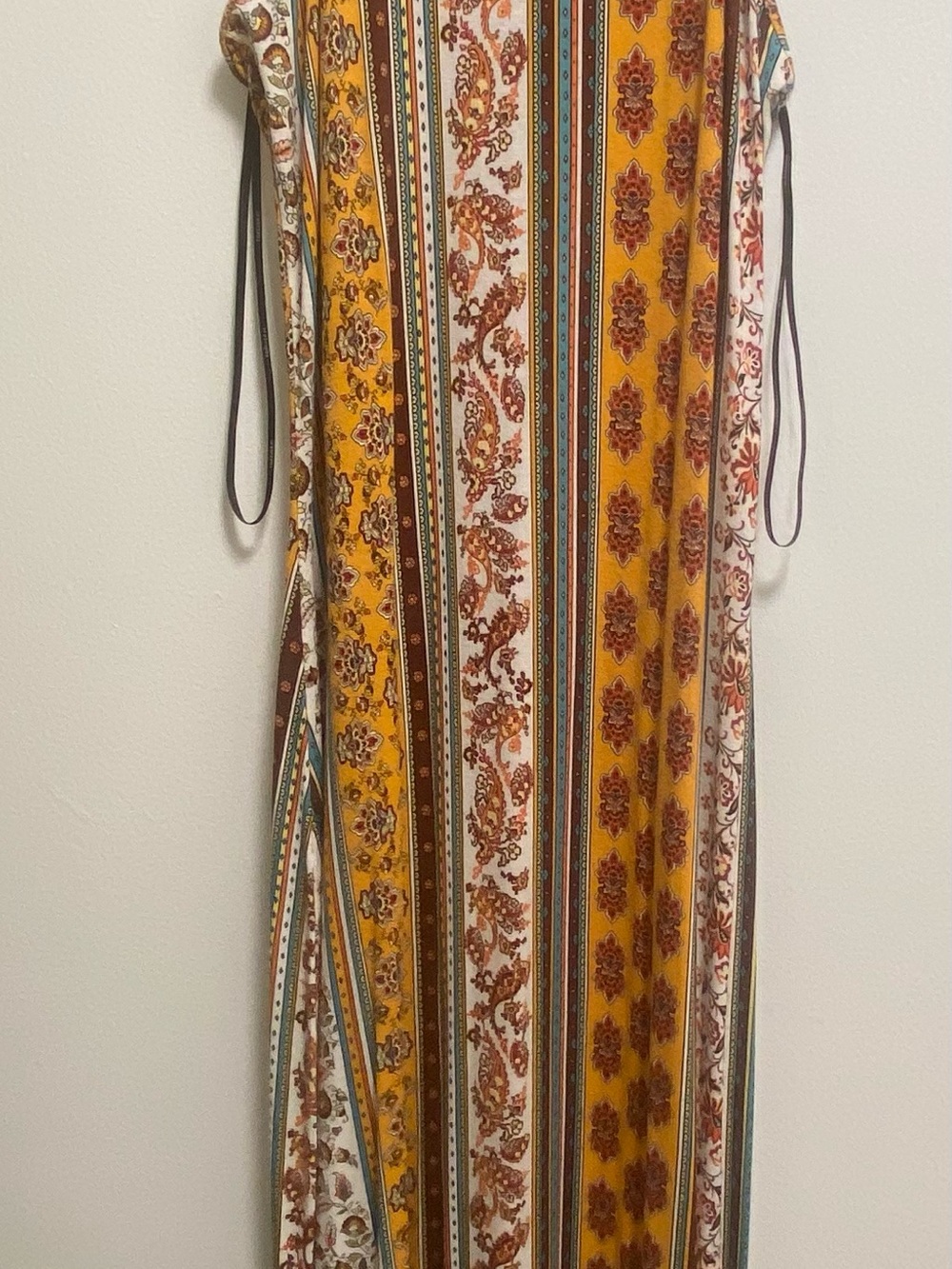 Forever 21 Boho Stripe Maxi Dress in Mustard and White